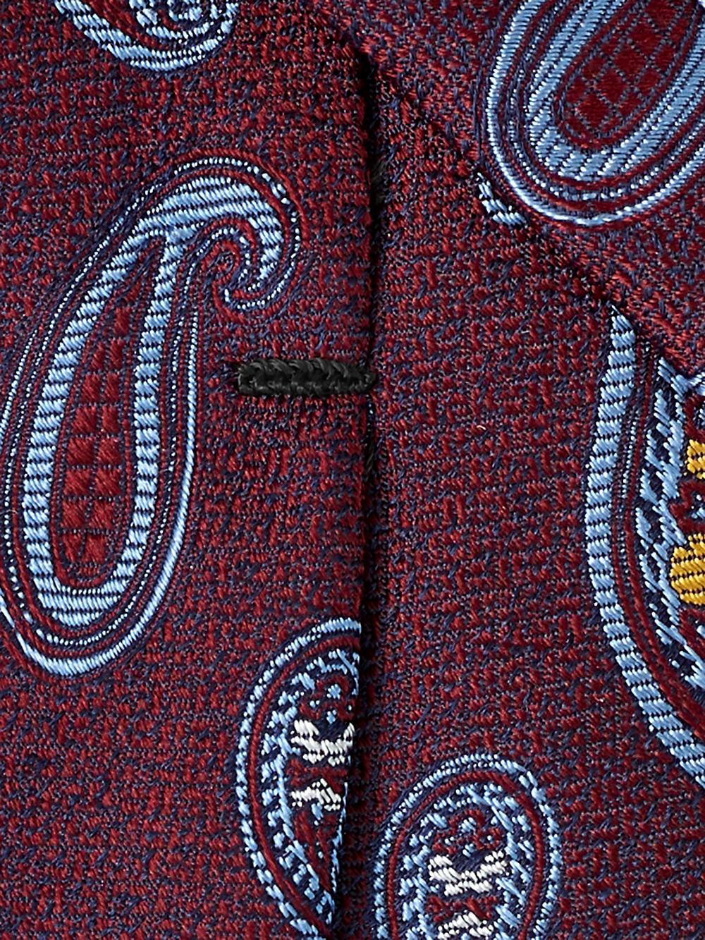 Paisley Woven Silk Tie - Burgundy Product Image