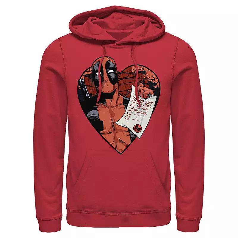 Marvel's Deadpool Valentine's To Do List Men's Graphic Hoodie, Size: Large, Red Product Image