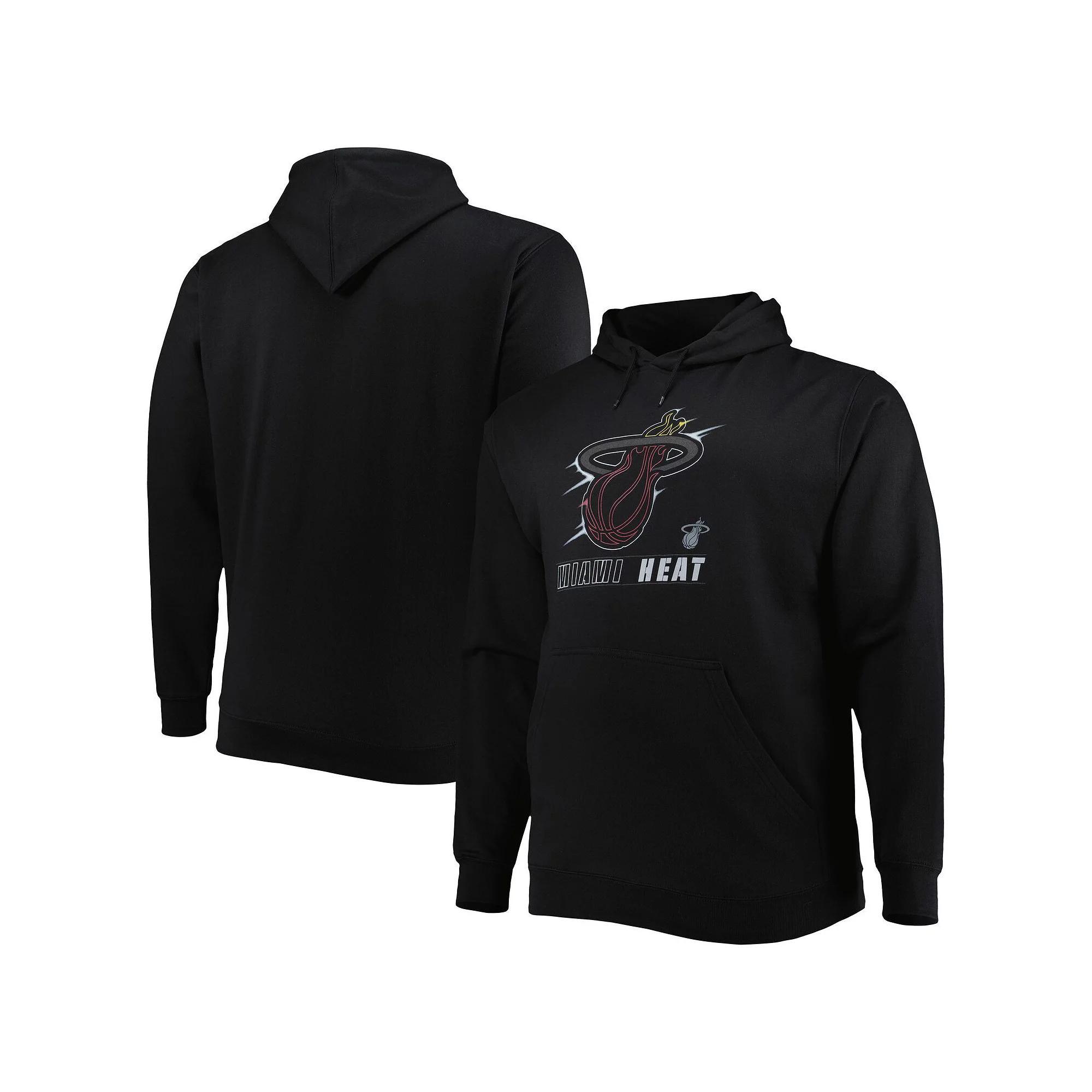 Men's Black Miami Heat Big & Tall Heart & Soul Pullover Hoodie, Size: 2XB, Red Product Image