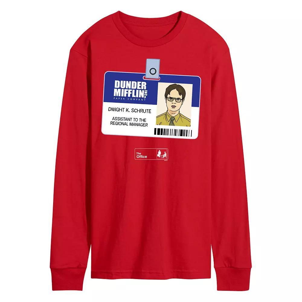 Men's The Office Dwight Schrute Badge Tee, Size: Medium, Red Product Image