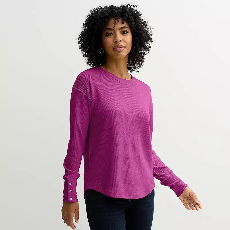 Womens Sonoma Goods For Life Cozy Waffle Pullover Top Product Image