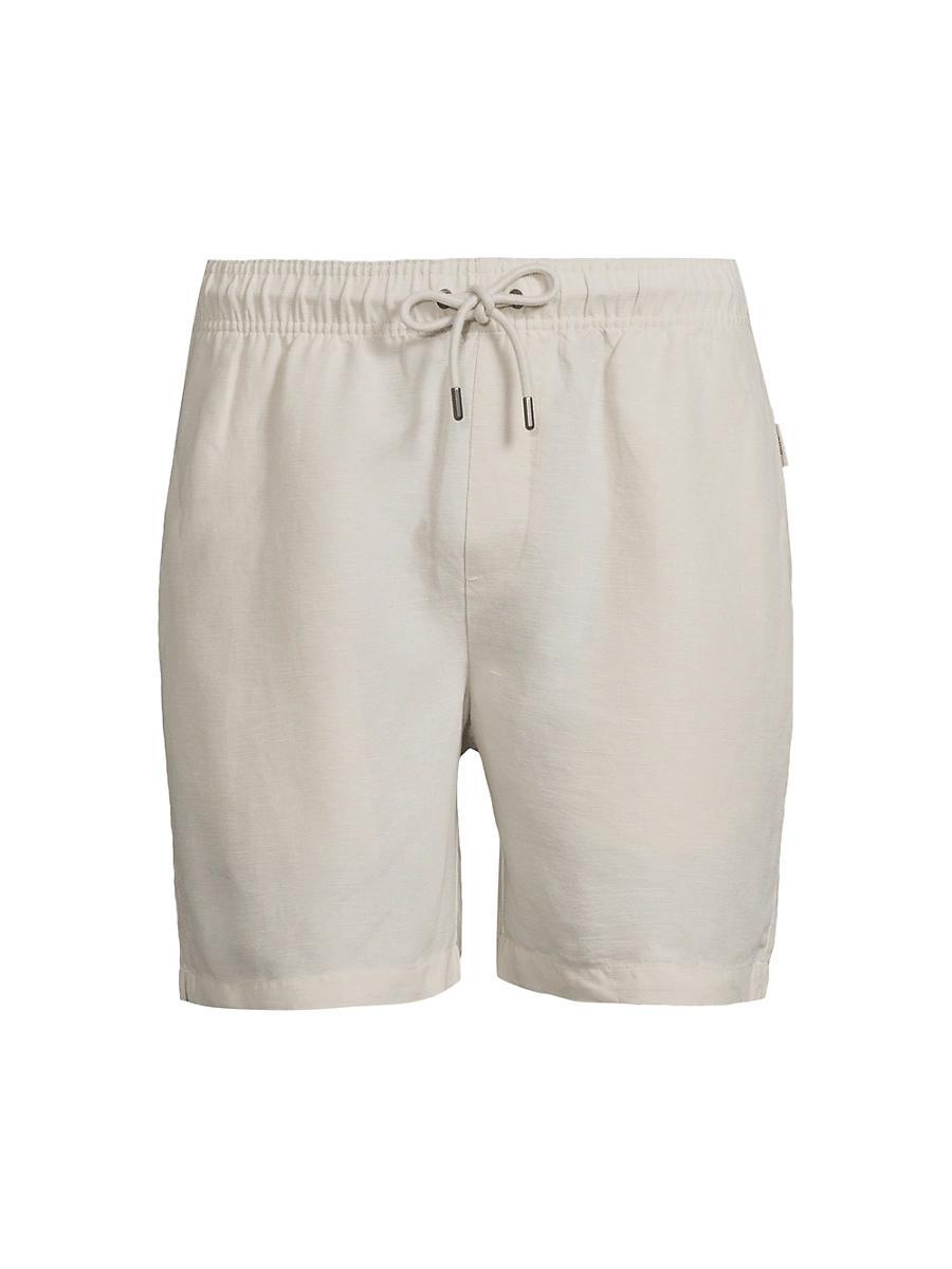 Mens Linen-Blend Drawstring Shorts Product Image