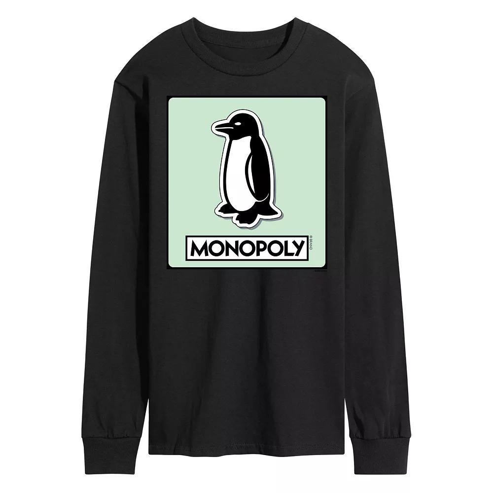 Men's Monopoly Penguin Game Token Long Sleeve Graphic Tee,  Product Image