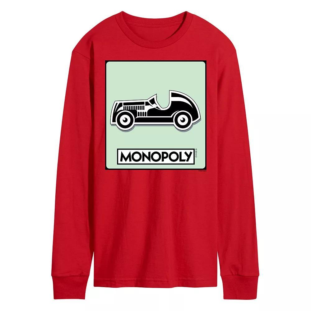 Men's Monopoly Car Game Token Long Sleeve Graphic Tee,  Product Image