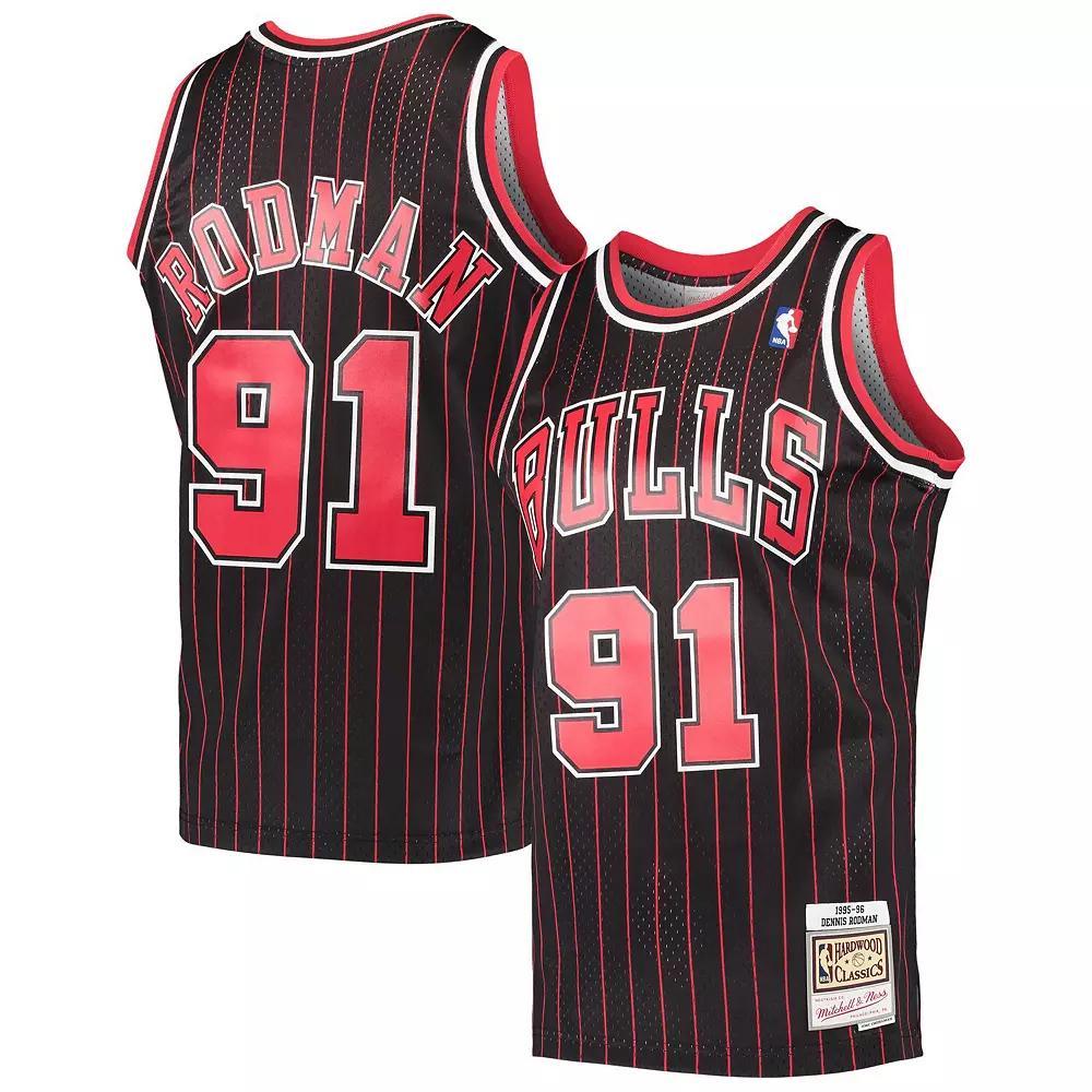 Men's Mitchell & Ness Dennis Rodman Black Chicago Bulls Hardwood Classics Swingman Jersey, Size: Medium Product Image