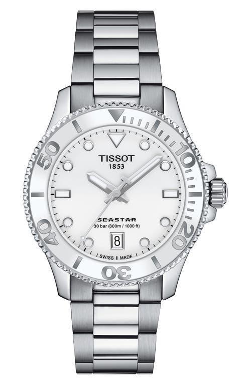 Tissot Unisex Seastar 1000 Quartz Analog Stainless Steel Silver Bracelet Watch Product Image