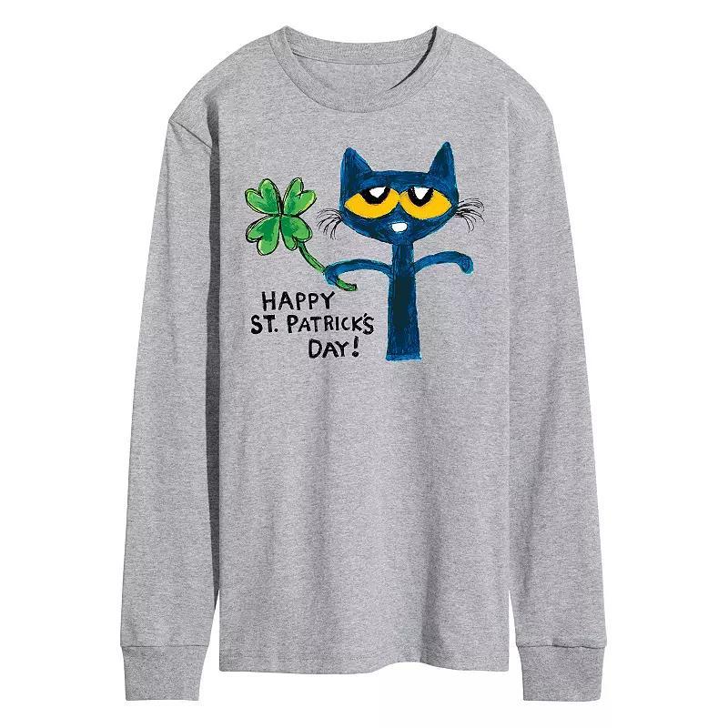 Men's Pete The Cat Happy St Patricks Day Tee, Size: Small, Gray Product Image