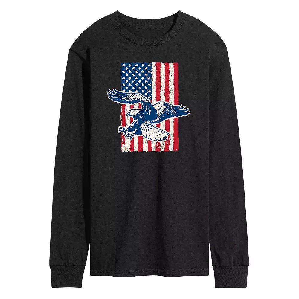Men's Eagle American Flag Long Sleeve Graphic Tee,  Product Image