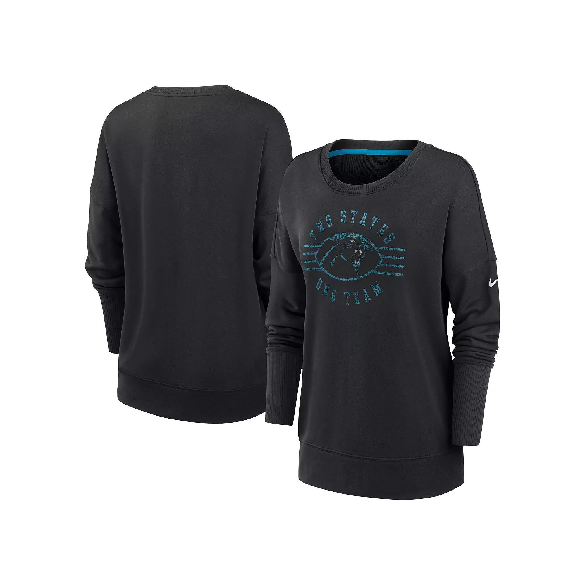 Women's Nike Black Carolina Panthers Rewind Playback Icon Performance Pullover Sweatshirt, Size: XL Product Image