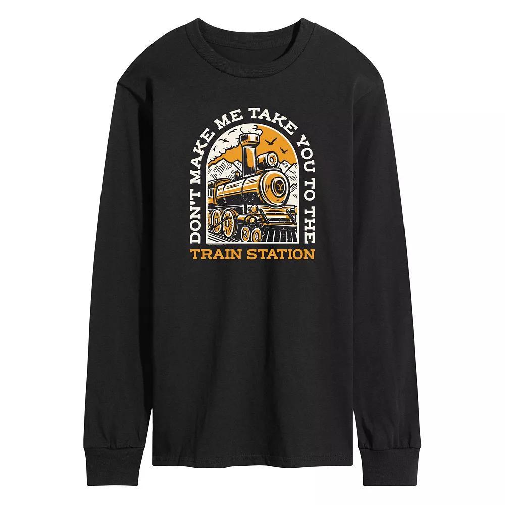 Men's Yellowstone Train Station Long Sleeve Graphic Tee,  Product Image