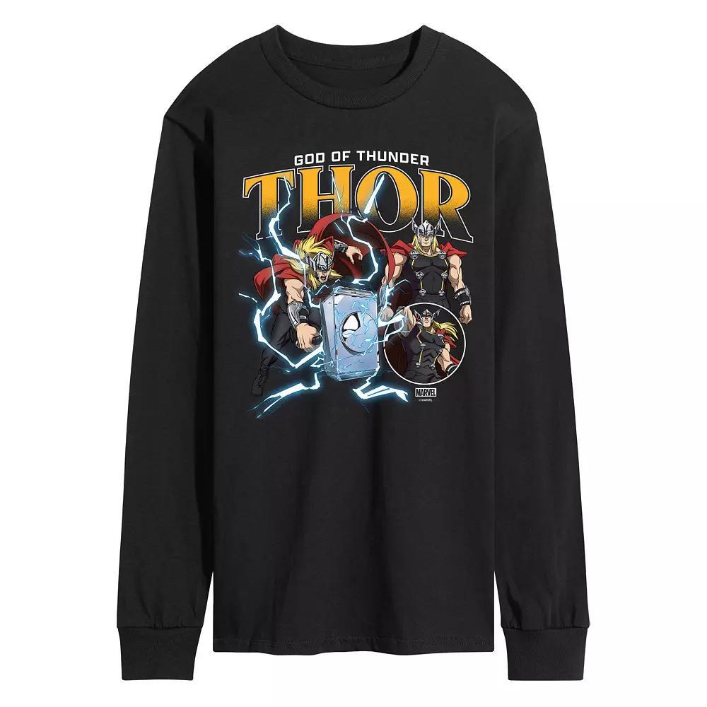 Men's Marvel Thor God Of Thunder Long Sleeve Graphic Tee,  Product Image