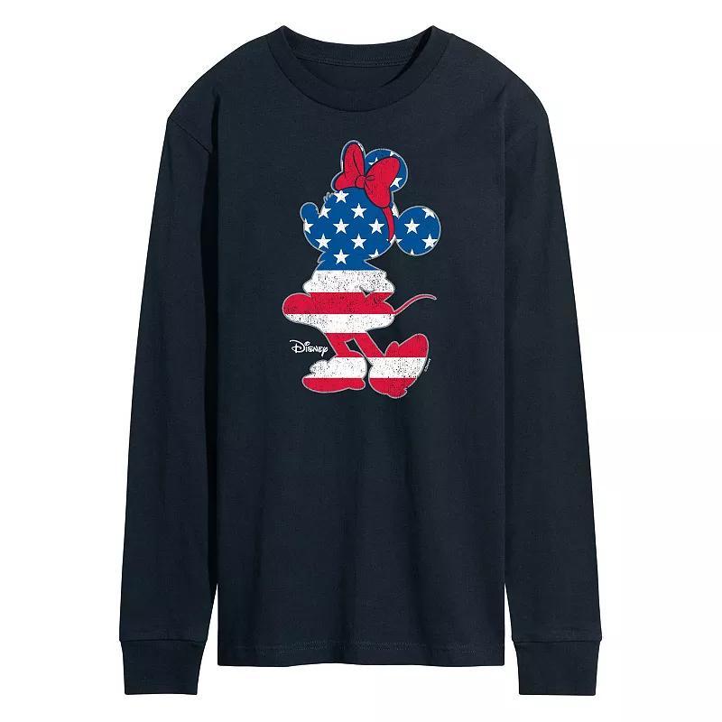 Disneys Minnie Mouse Mens Americana Long Sleeve Graphic Tee Product Image