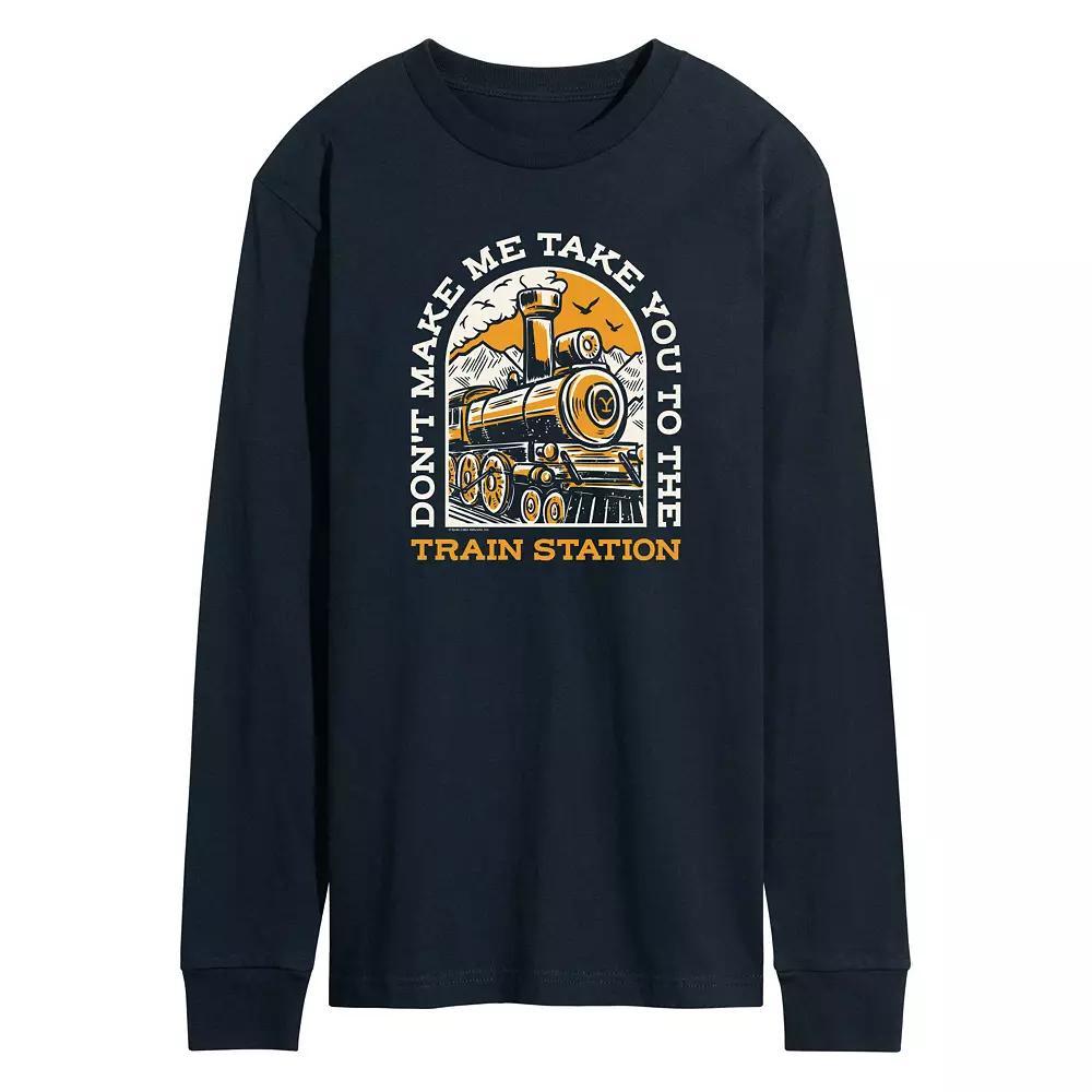 Men's Yellowstone Train Station Long Sleeve Graphic Tee,  Product Image
