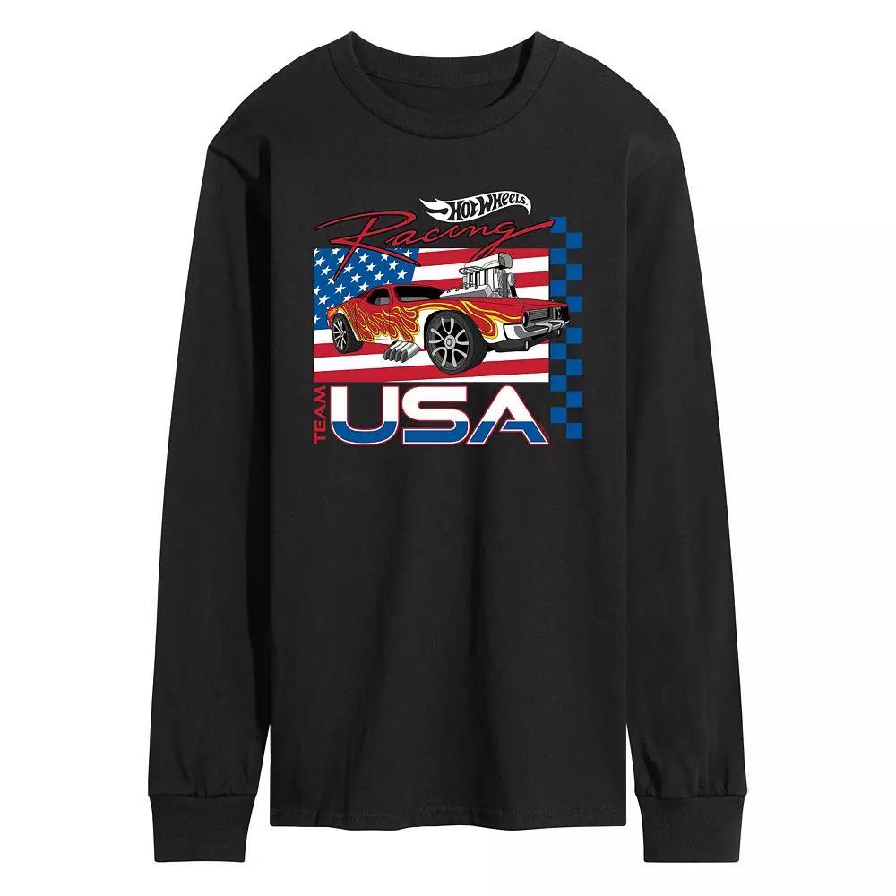 Men's Hot Wheels Americana Long Sleeve Graphic Tee, Size: Medium, Black Product Image