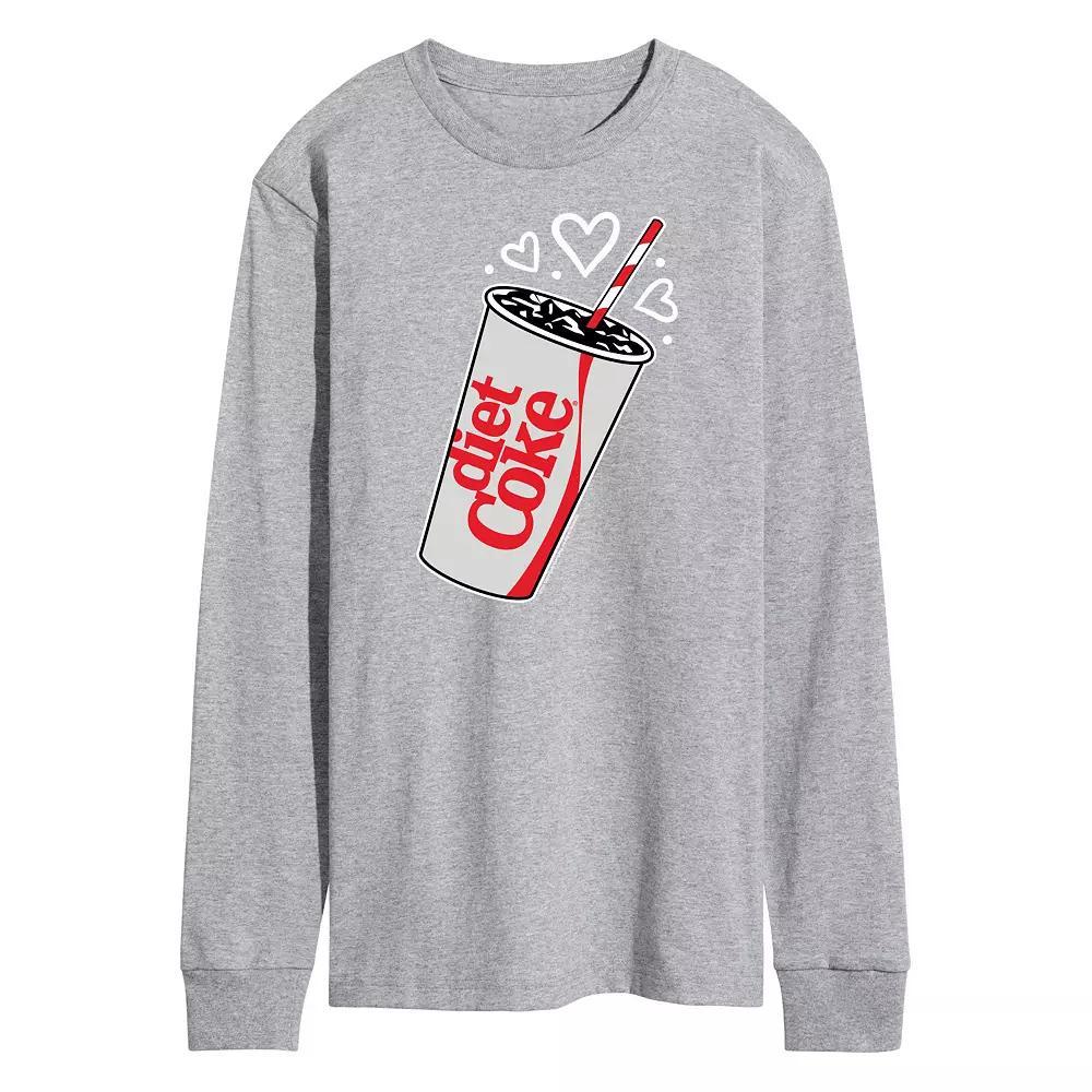 Men's Diet Coke Heart Bubbles Long Sleeve Graphic Tee,  Product Image