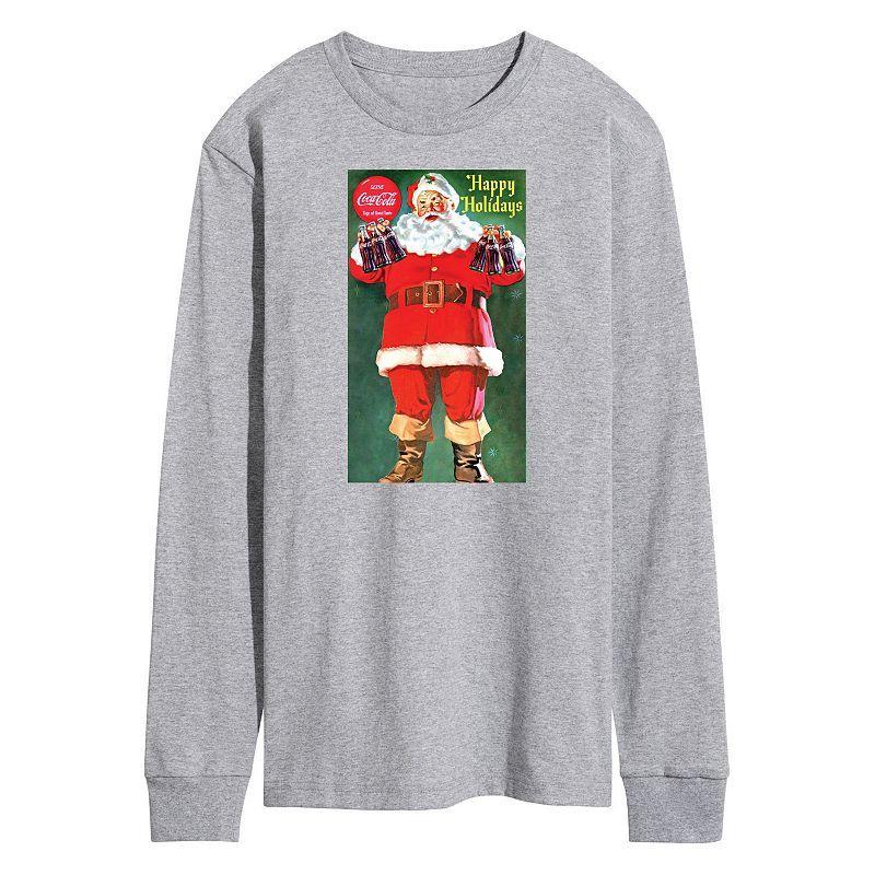 Mens CocaCola Vintage Santa Long Sleeve Graphic Tee Product Image