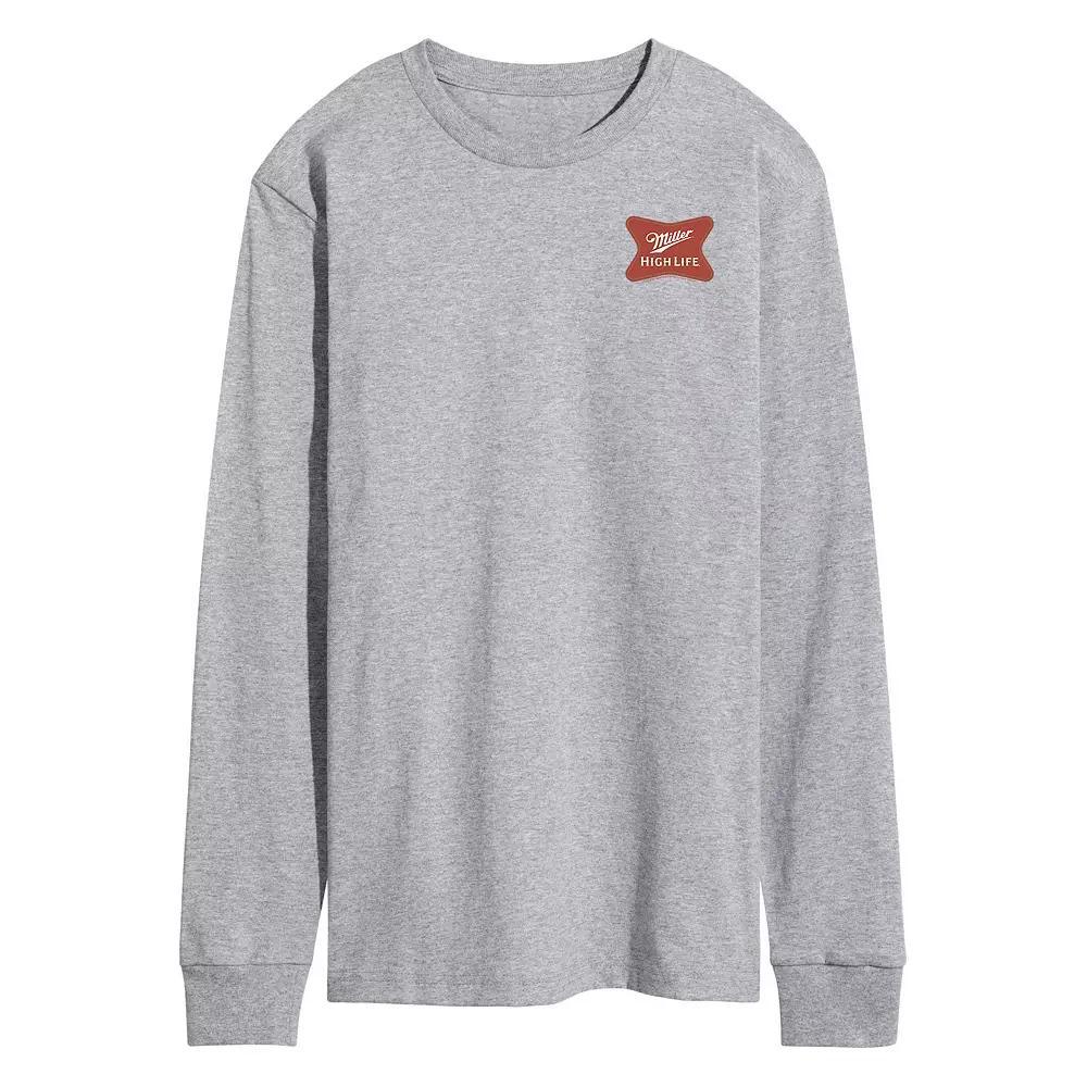 Men's Miller High Life Logo Long Sleeve Graphic Tee, Size: XL, Grey Gray Product Image