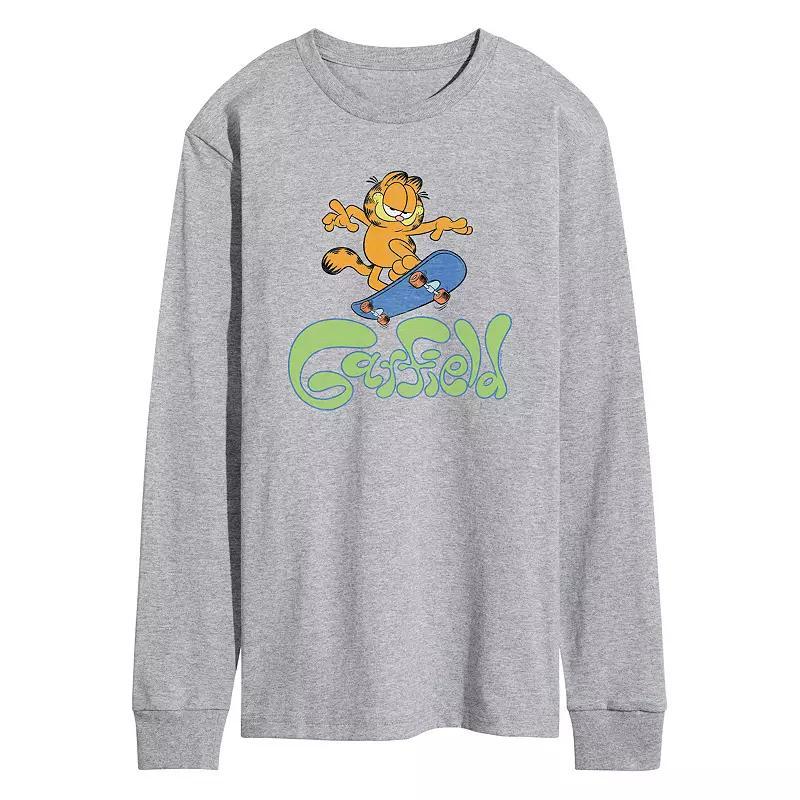 Men's Garfield Skater Logo Long Sleeve Graphic Tee,  Product Image
