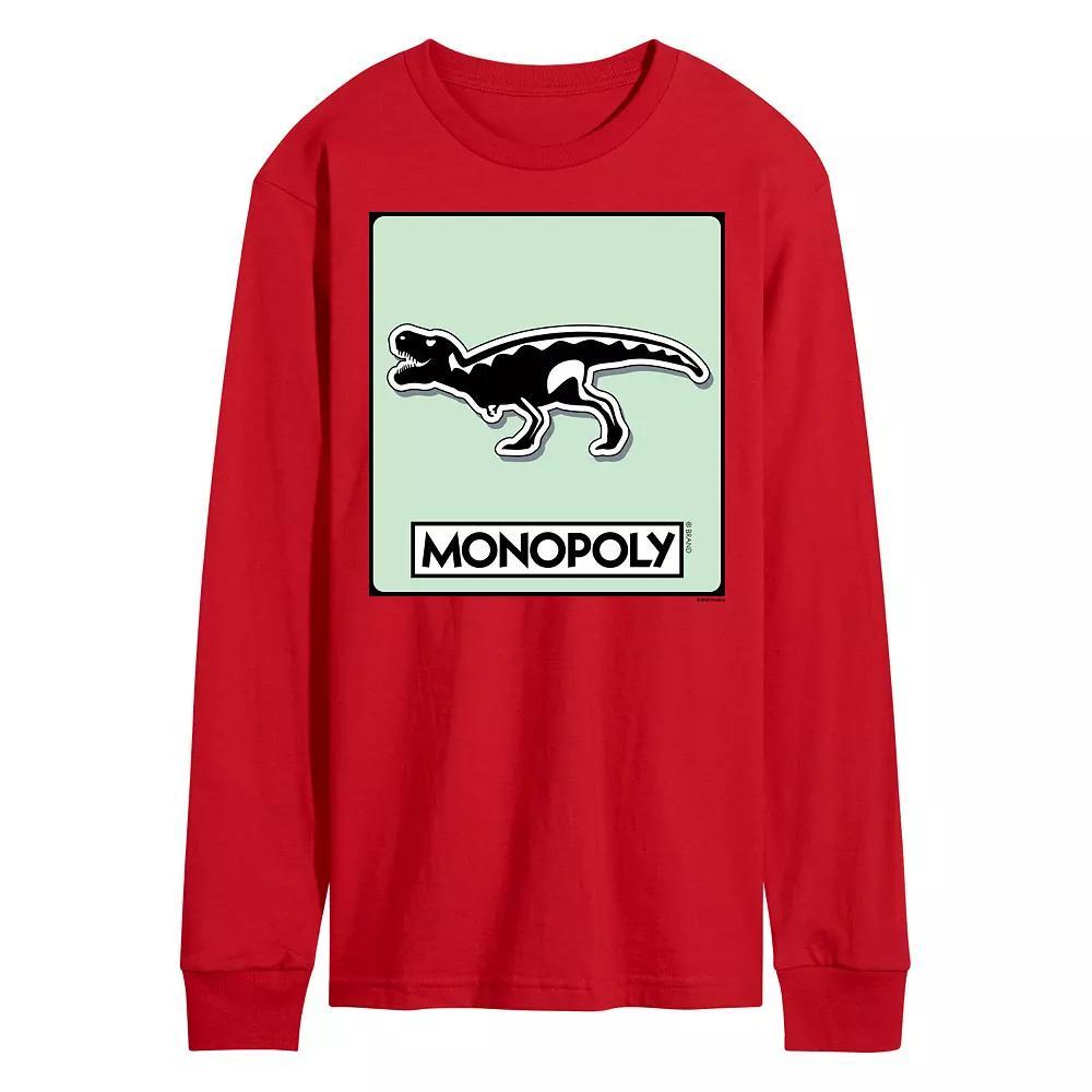 Men's Monopoly TRex Game Token Long Sleeve Graphic Tee,  Product Image