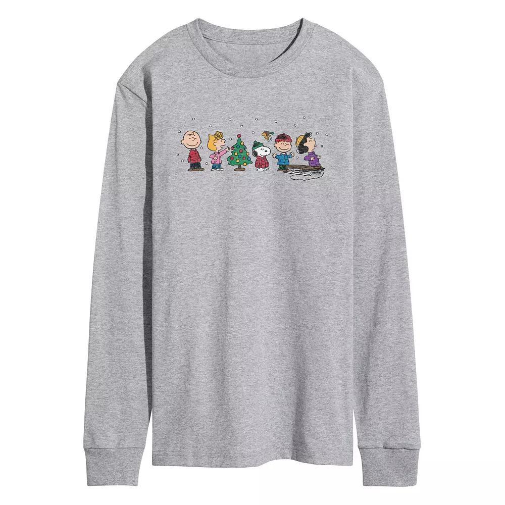 Men's Peanuts Christmas Group Long Sleeve Graphic Tee,  Product Image