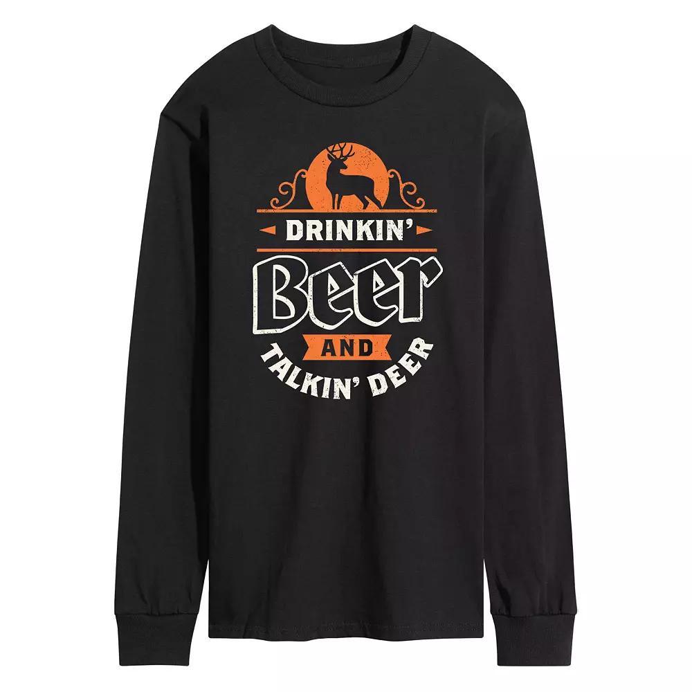 Men's Drinkin Beer and Talkin Deer Long Sleeve,  Product Image