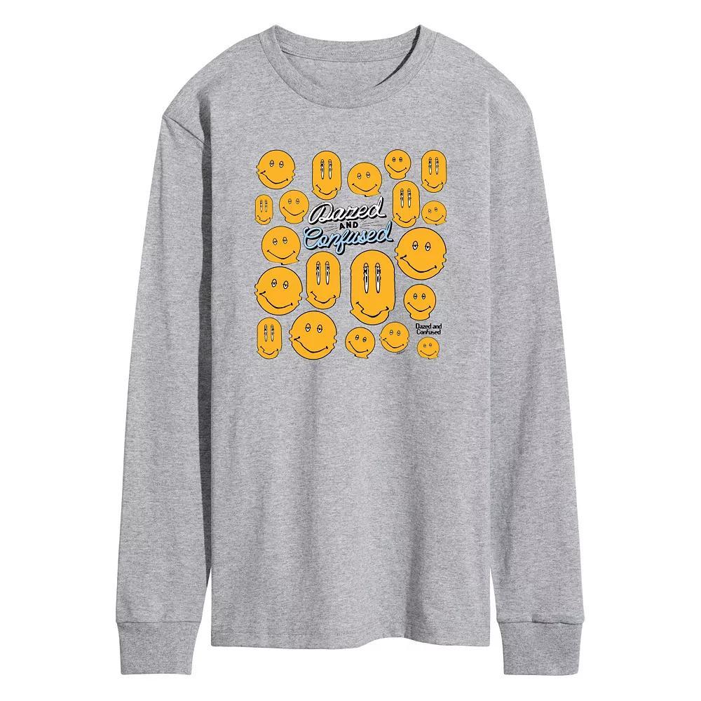 Men's Dazed and Confused Smiley Face Long Sleeve Graphic Tee,  Product Image