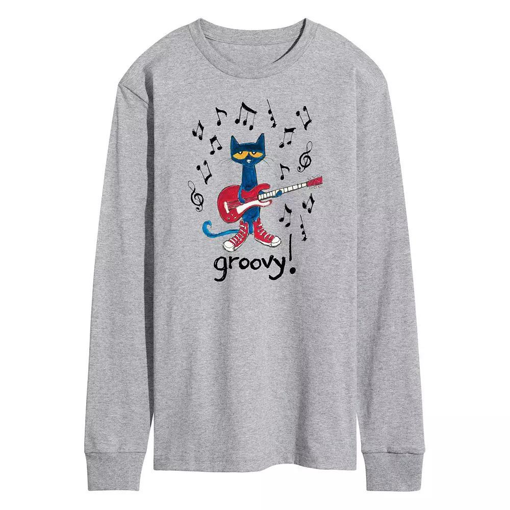 Men's Pete the Cat Guitar Groovy Long Sleeve Graphic Tee,  Product Image