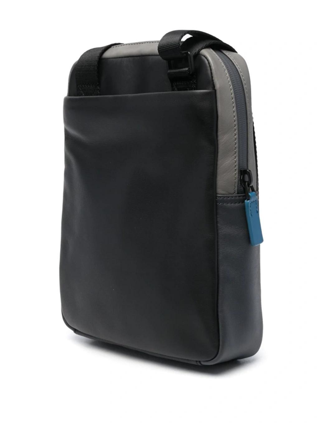 PIQUADRO Calf-leather Messenger-bag In Black Product Image