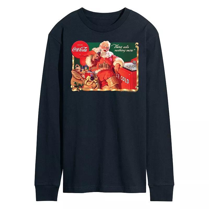 Mens CocaCola Vintage Santa Long Sleeve Graphic Tee Product Image