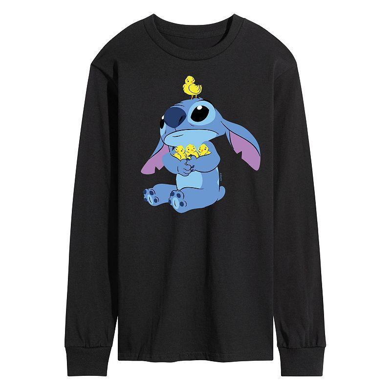 Disney's Lilo & Stitch Men's Stitch & Chicks Long Sleeve Graphic Tee, Size: Medium, Red Product Image