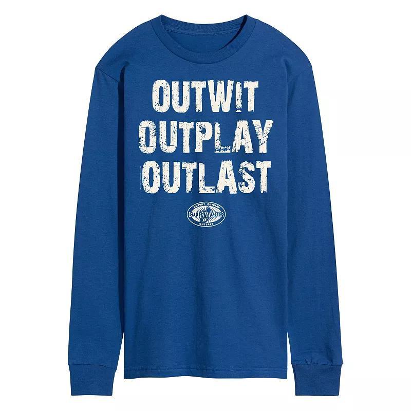 Men's Survivor Outwit Outplay Outlast Graphic Tee, Size: Small, Blue Product Image