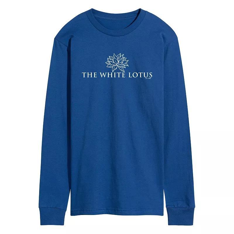 Mens White Lotus Logo Long Sleeve Graphic Tee Product Image