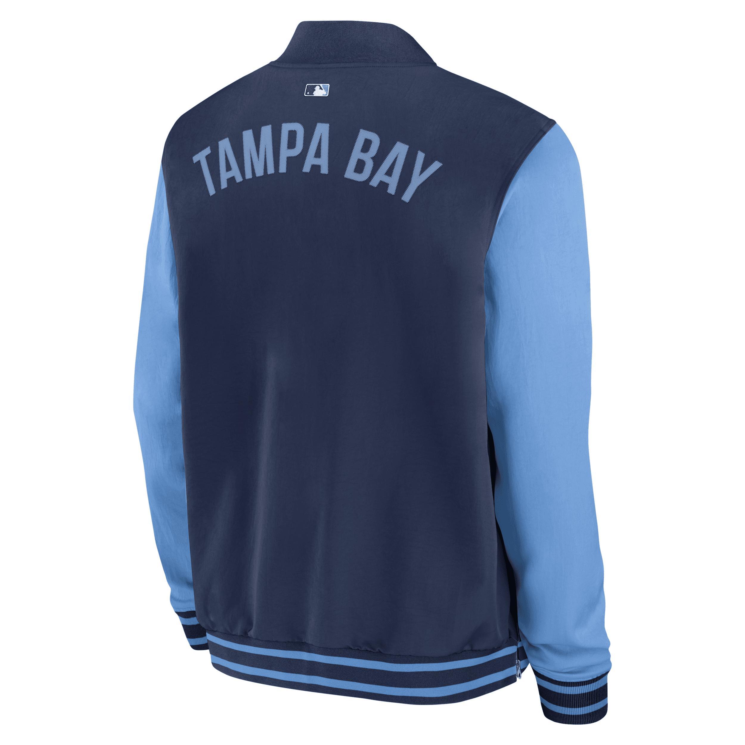 Tampa Bay Rays Authentic Collection Dugout Nike Mens MLB Full-Zip Bomber Jacket | 02F30C7BTPA-TZ7 Product Image