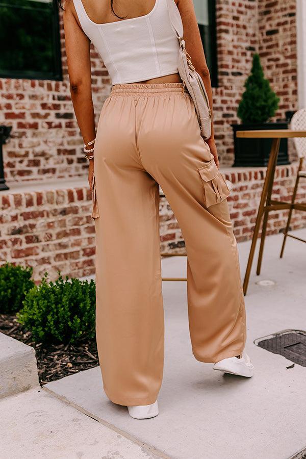 Sure And Steady High Waist Trousers In Tan Product Image