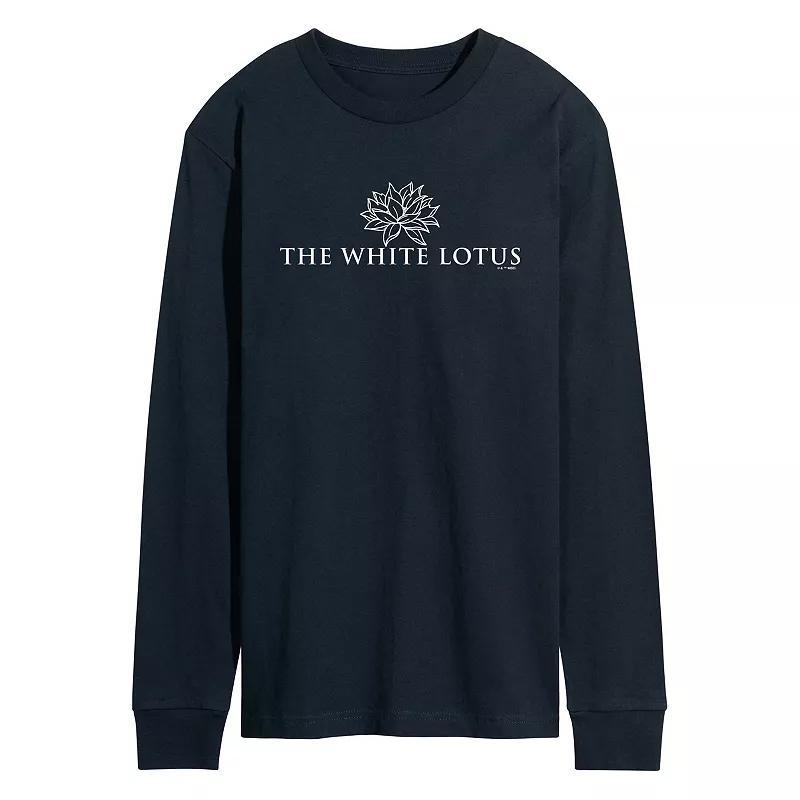 Mens White Lotus Logo Long Sleeve Graphic Tee Product Image