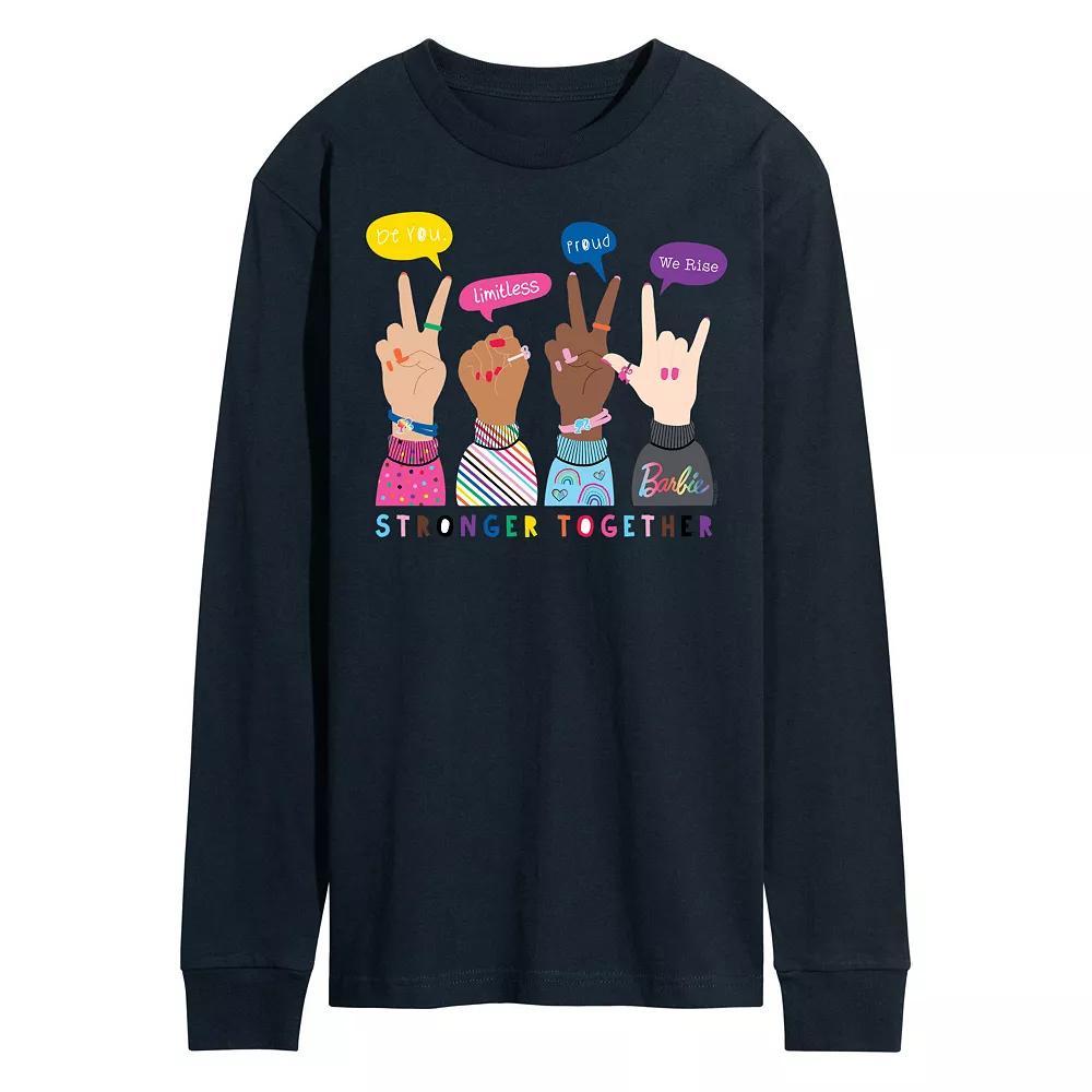 Men's Barbie Pride Doodle Long Sleeve Graphic Tee,  Product Image