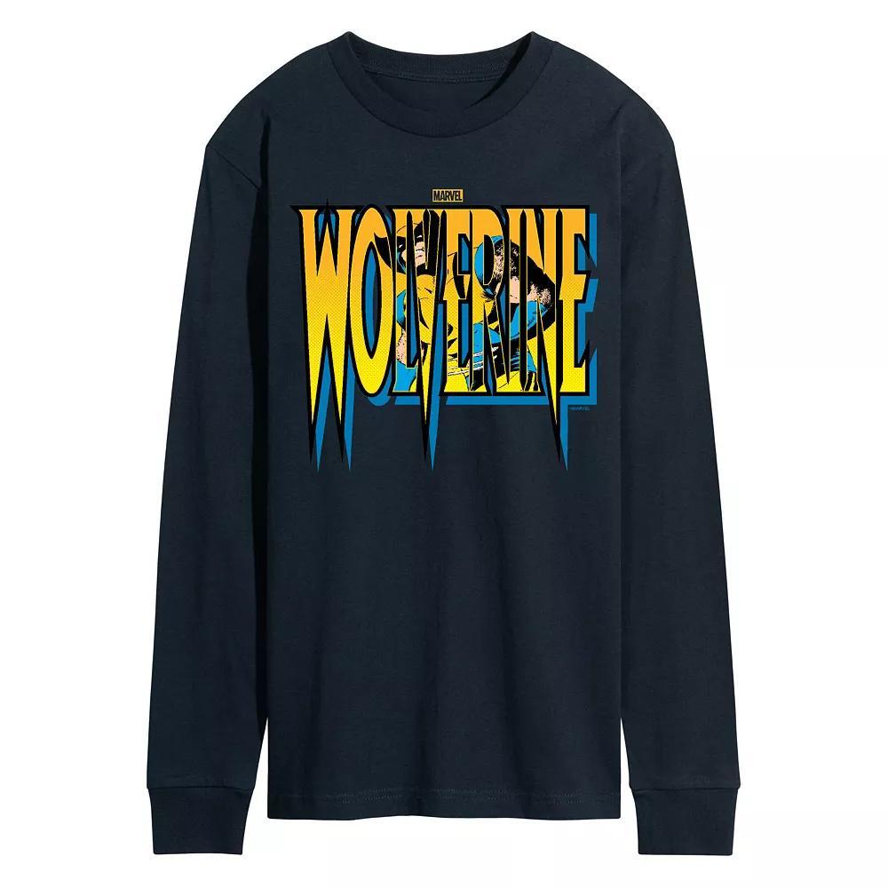 Men's Marvel Wolverine Logo Long Sleeve Graphic Tee,  Product Image