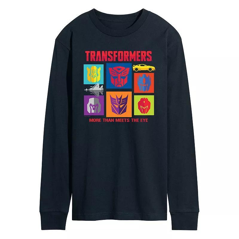 Men's Transformers Character Grid Long Sleeve Graphic Tee, Size: XL, Blue Product Image