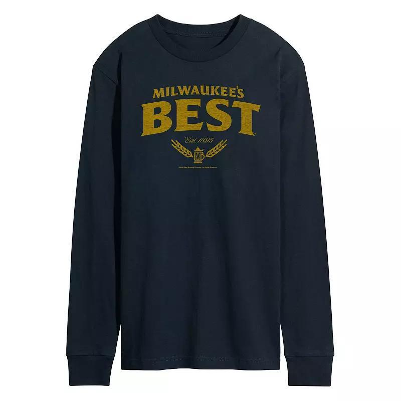 Men's Milwaukee's Best Distressed Logo Long Sleeve Graphic Tee,  Product Image