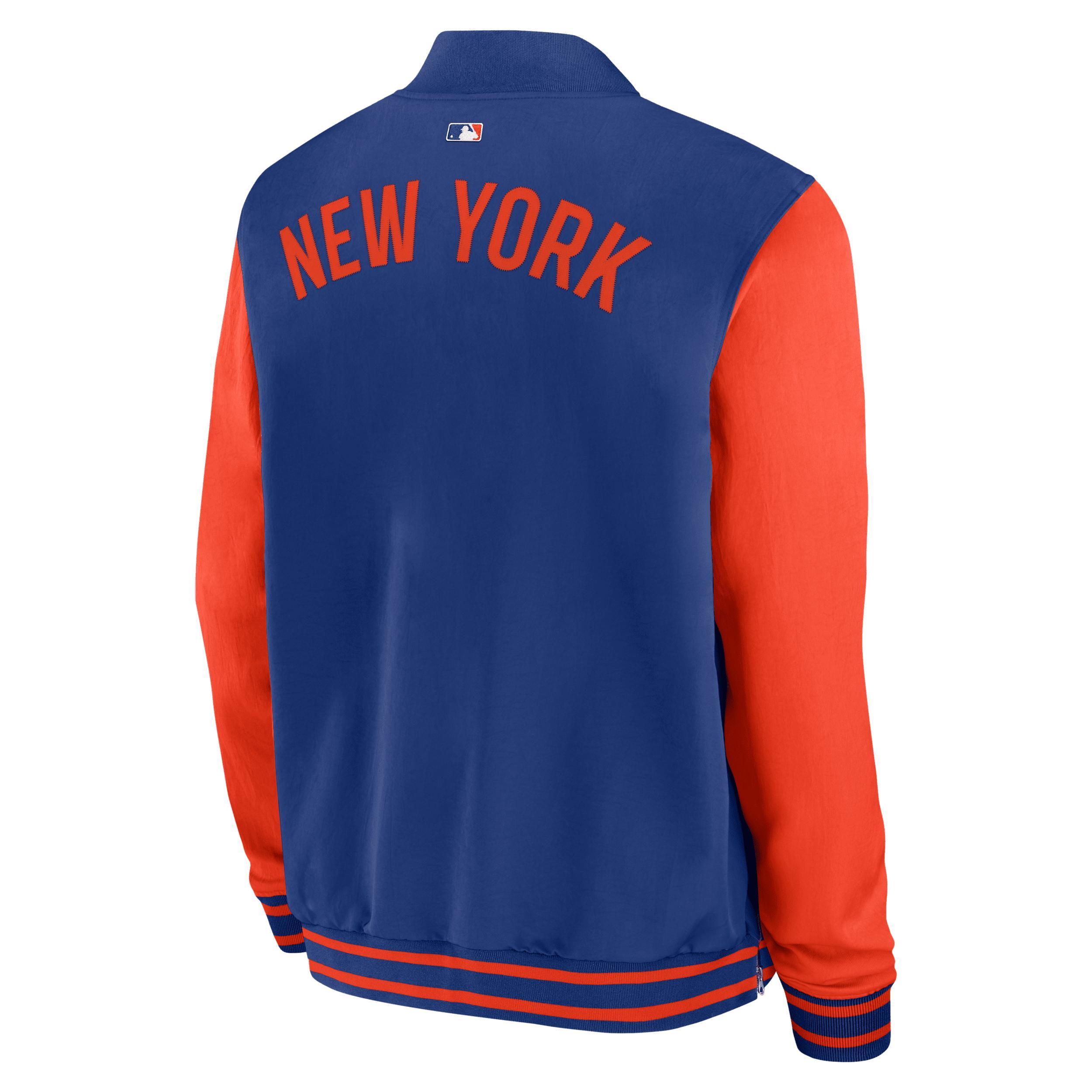 New York Mets Authentic Collection Dugout Nike Mens MLB Full-Zip Bomber Jacket | 02F30C7HNME-TZ7 Product Image