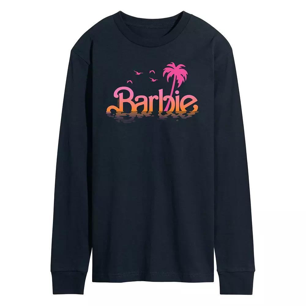 Men's Barbie Logo Water Reflection Long Sleeve, Size: XXL, Blue Product Image