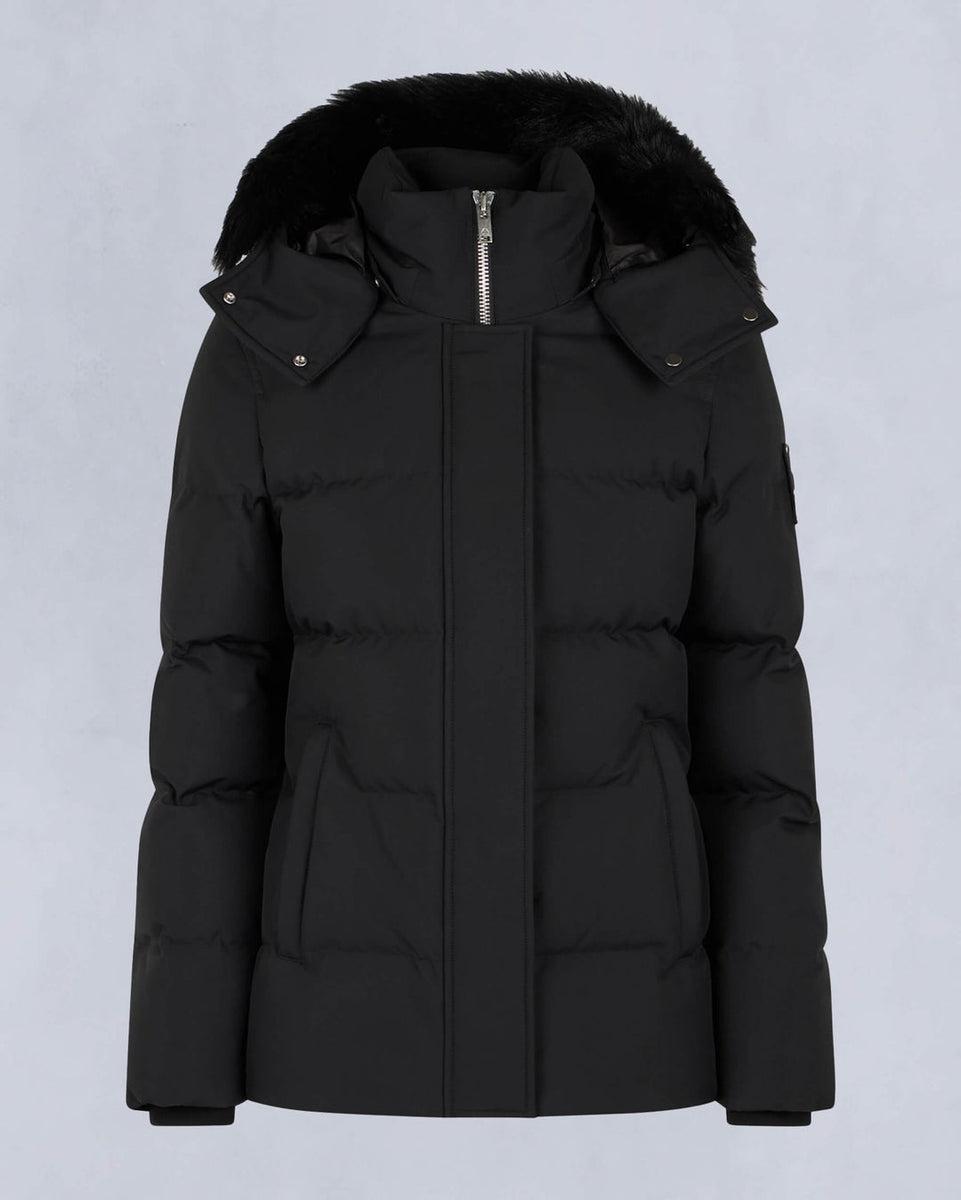 Moose Knuckles Womens Cloud 3Q Jacket in Black with Black Shearling Product Image