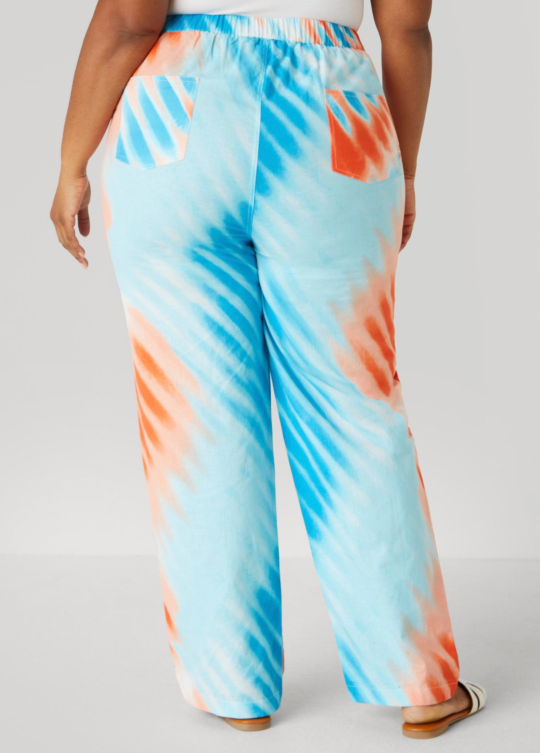 Tie Dyed Linen And Cotton Pants Product Image