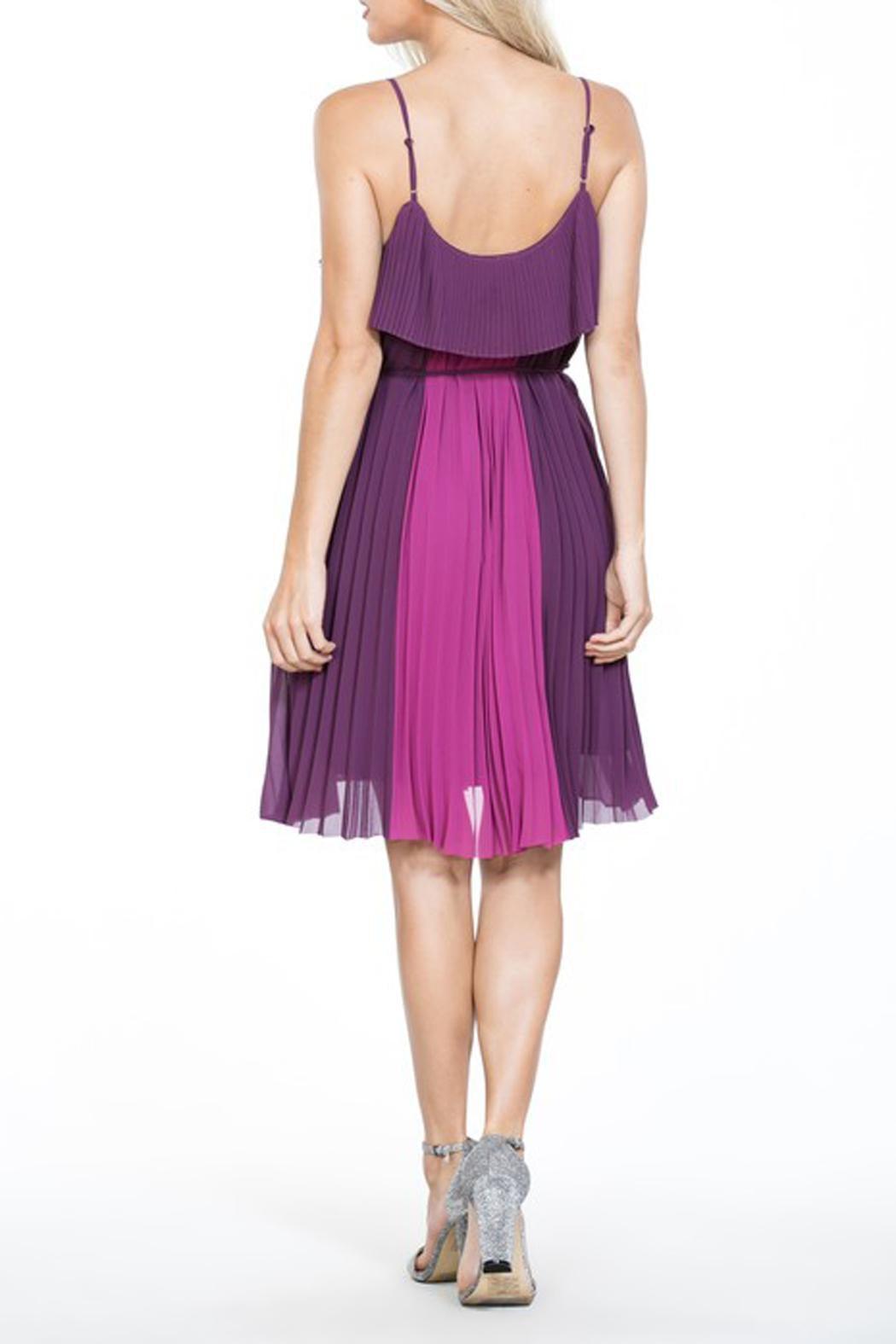 Purple Pleated Dress Product Image