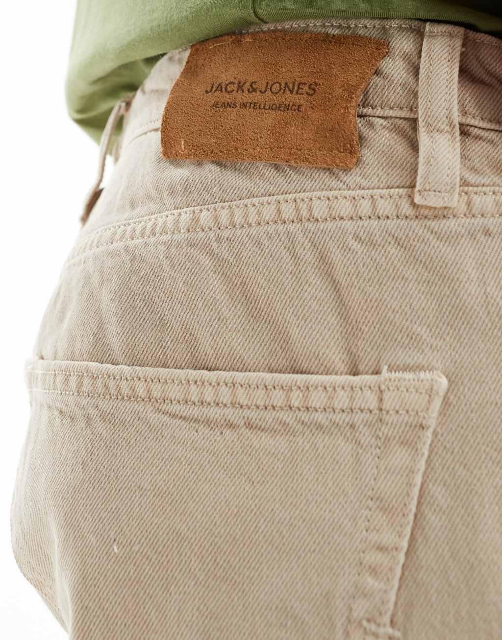 Jack & Jones chris straight jeans in beige wash Product Image