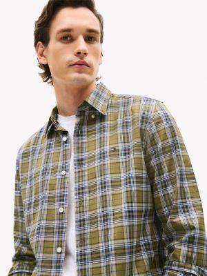 Regular Fit Plaid Stretch Poplin Shirt Product Image
