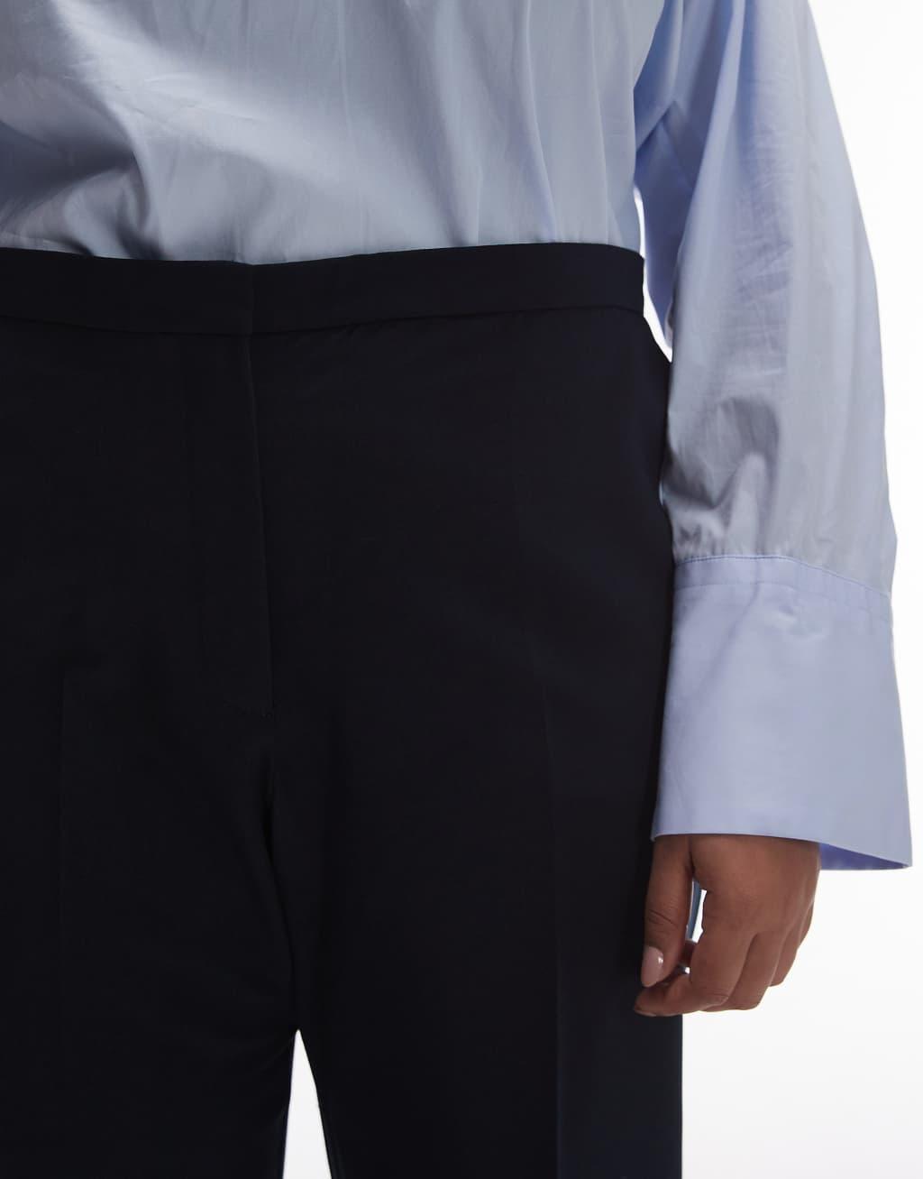 Mango Curve suit slim pants in navy Product Image