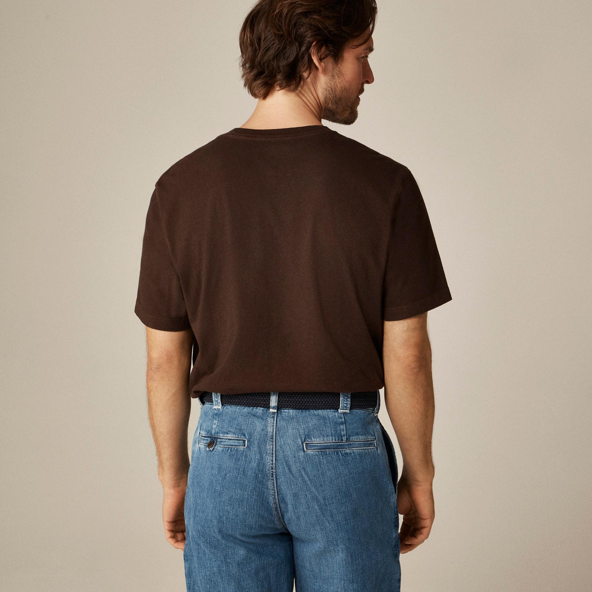 Vintage-wash cotton pocket T-shirt Product Image