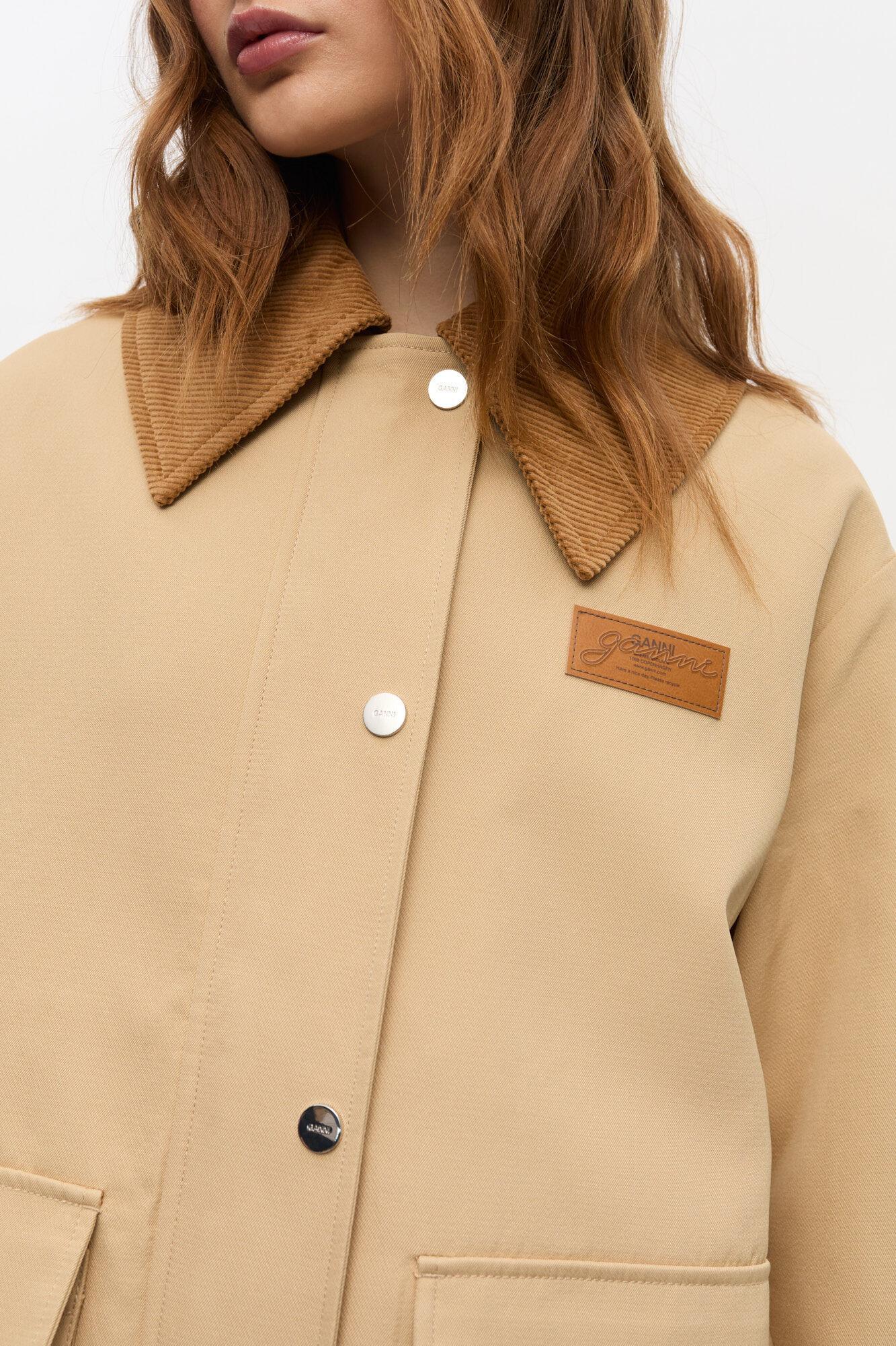 Camel Twill Midi Jacket Product Image