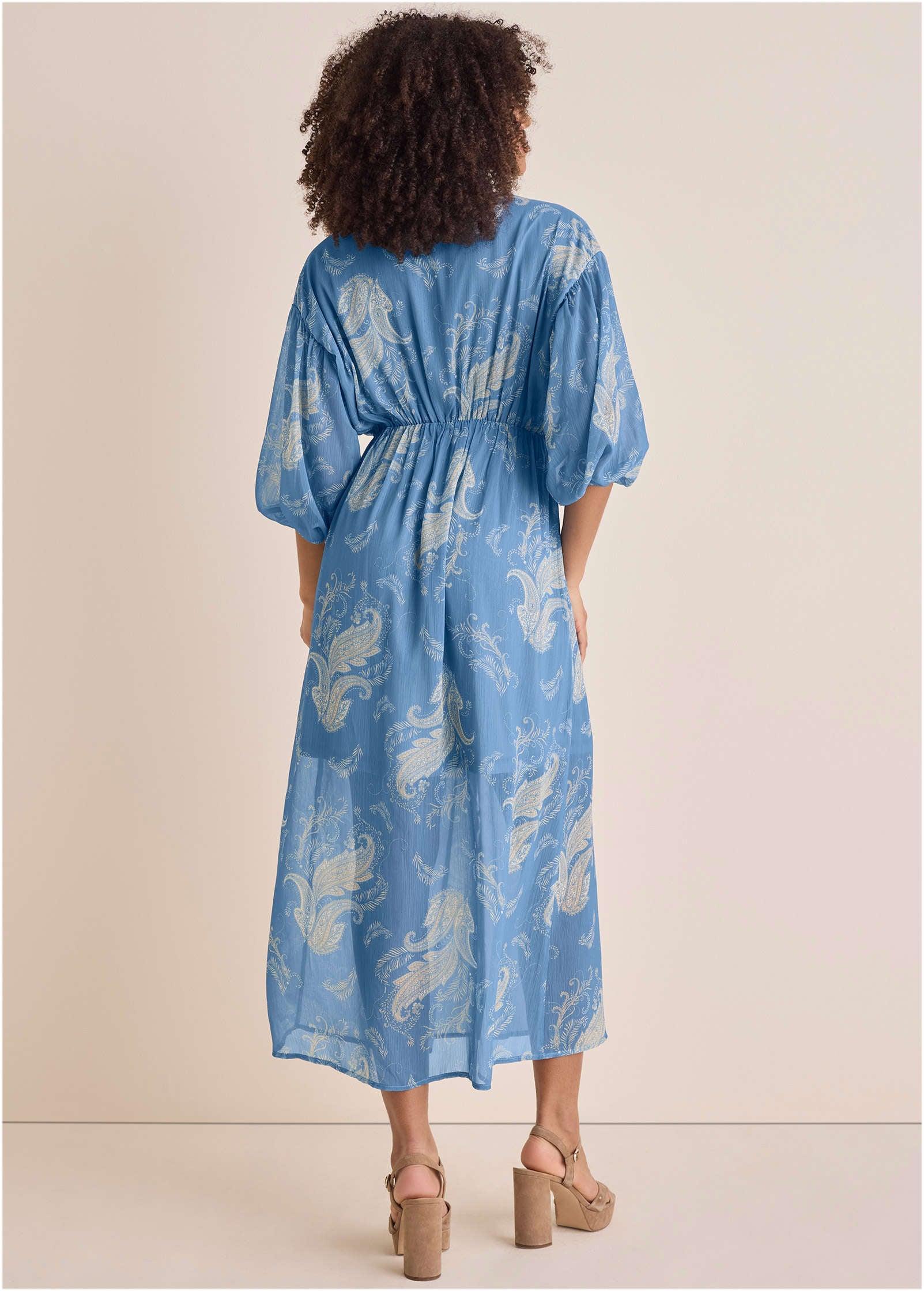 Button Down Maxi Dress - Blue Product Image
